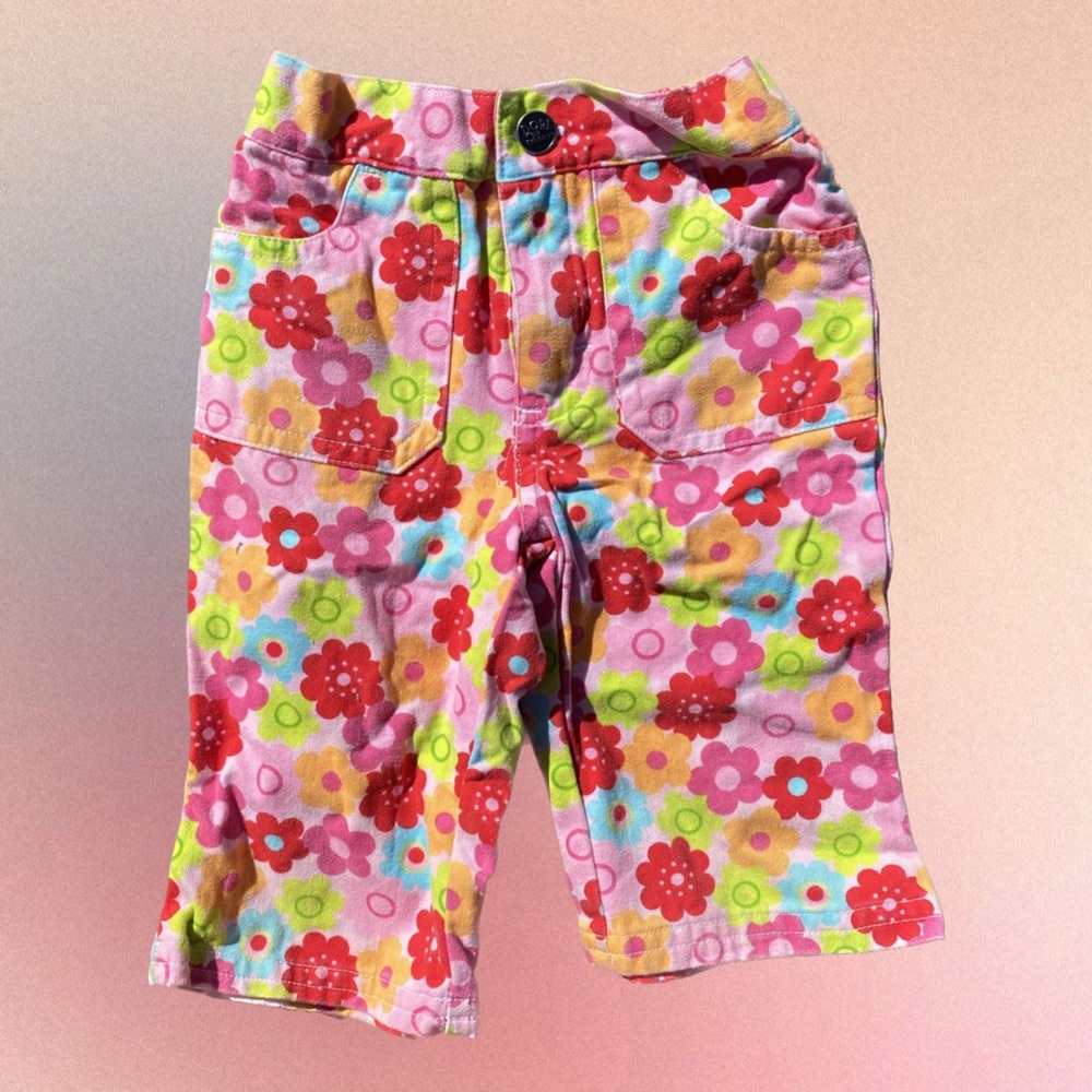 Vintage Colorful Floral Kids Pants (Dora The Explorer)